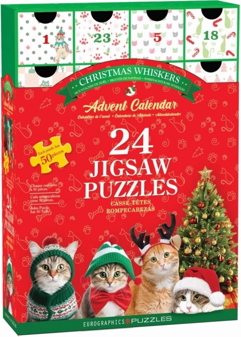 Adventi naptár puzzle: karácsonyi kutyák