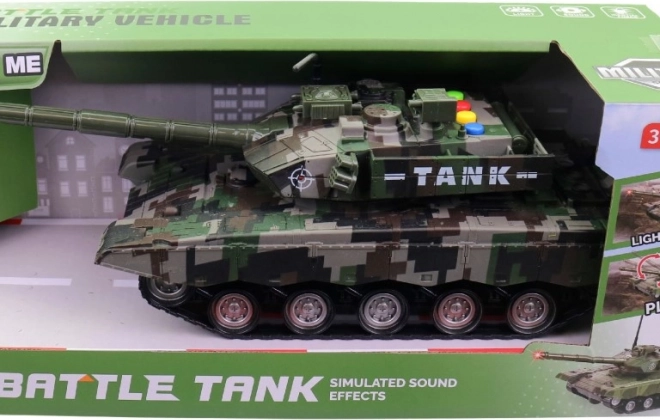 Elemről működő tank kis katonáknak