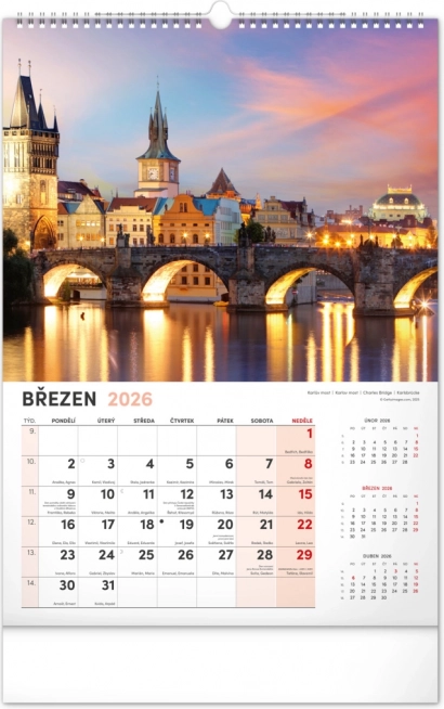 Fali Naptár Prága 2026