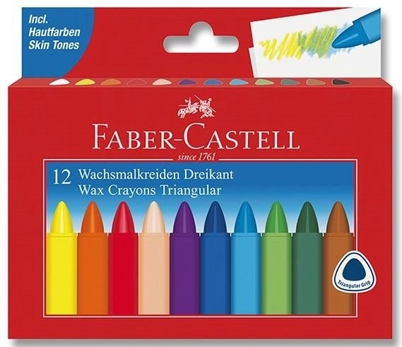 Trojhenger Faber-Castell viaszkréták - 12 darabos készlet