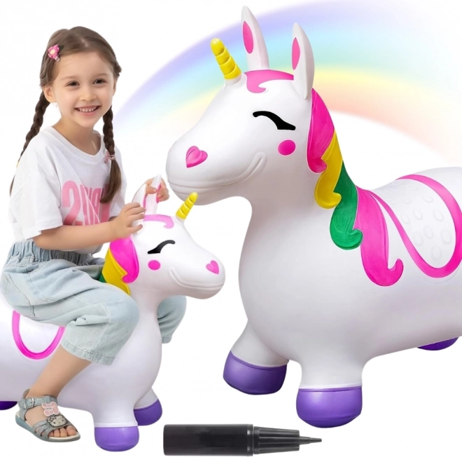 Ugráló Fehér Egyszarvú Pumpával Woopie-tól