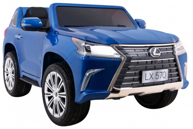 Lexus LX570 Kézzel festett autó gyerekeknek 2 fő részére - Kék + távirányító + EVA kerekek + rádió LED MP3-mal