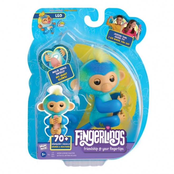 Interaktív Fingerlings Majom - Kék Leo