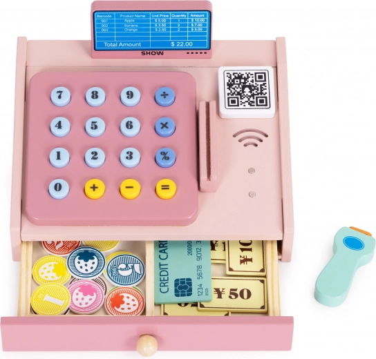 Nyitható fiók és fa pénz