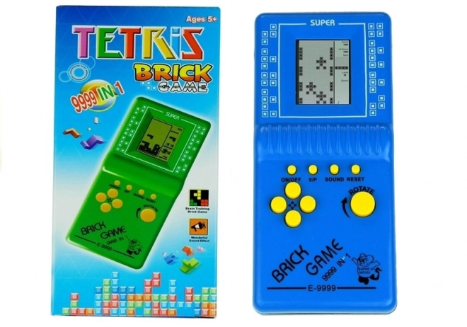 Elektronikus tetris zsebjáték kék színben