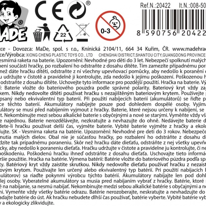 Űrrakéta kiegészítőkkel elemmel
