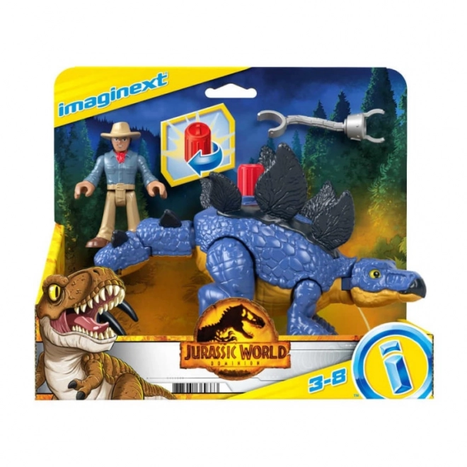 Imaginext Jurassic World Stegosaurus és Dr. Grant játékfigura készlet