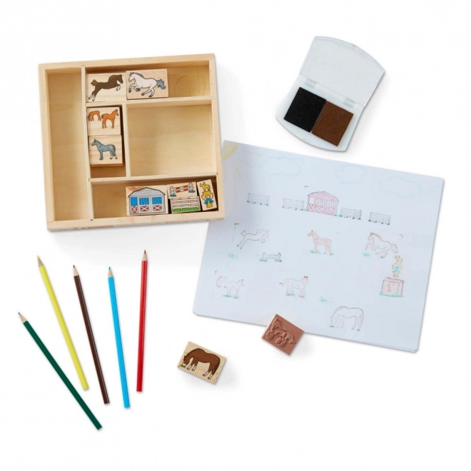 Melissa & Doug ló témájú bélyegző készlet