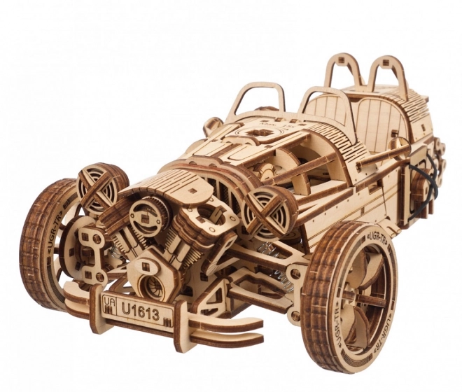 3D mechanikus fa puzzle háromkerekű motor UGEARS