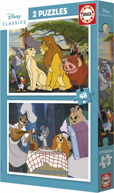 Educa Puzzle Disney Állatok 2x48 darab