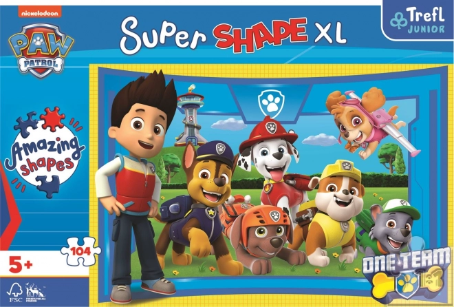 Paw Patrol: Kutyakommandó Szuper Alakú Puzzle XL 104 Darab