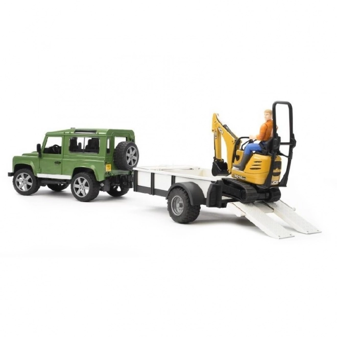 Bruder Land Rover játékszett mikrobagr JCB-vel