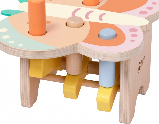 Fa asztalka színes ceruzákkal CLASSIC WORLD Montessori Pillangó
