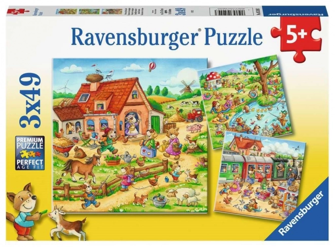 Ravensburger puzzle nyaralás vidéken 3x49 darab