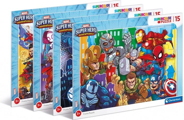 Keretpuzzle 15 darabbal Superhero Clementoni