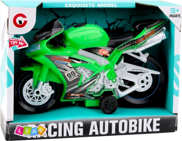 Verseny motor fény- és hangeffektekkel, zöld játék