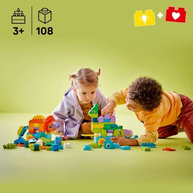 LEGO DUPLO Építőkészlet 3 az 1-ben: Dinoszauruszok kerekeken