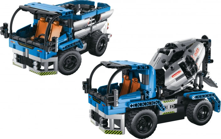 Építőkészlet teherautó és betonkeverő 2 az 1-ben RC 26 cm