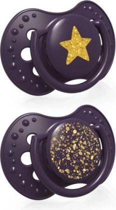 LOVI Dinamikus szilikon cumi Stardust 0–3 hó 2 db lila