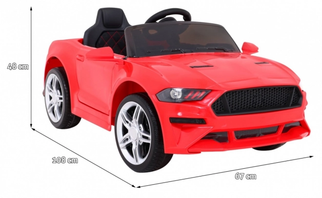 GT Sportautó akkumulátorral gyerekeknek Piros + távvezérlés + lassú indítás + csomagtartó + MP3 LED