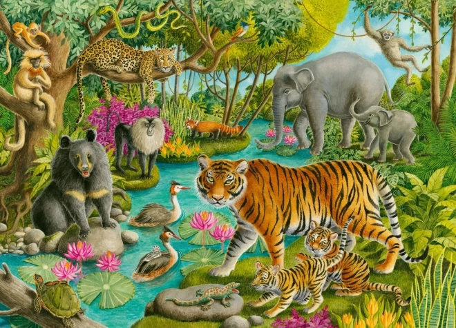 Ravensburger állatok indiában puzzle 60 darabos