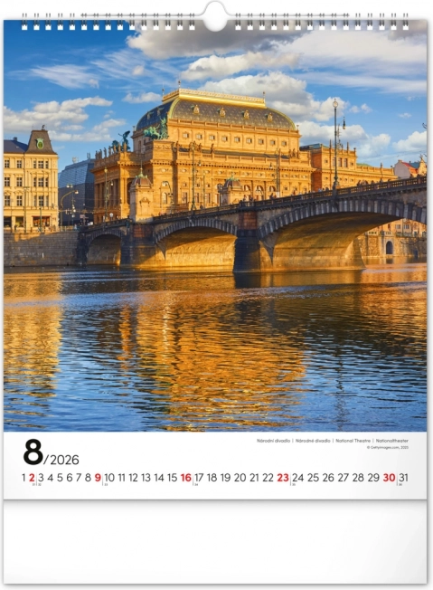 2026-os Prága fali naptár