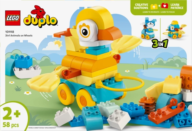 LEGO DUPLO 3 az 1-ben: Állatkák kerekeken