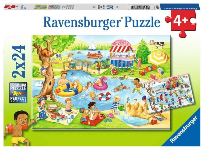 Ravensburger puzzle - Szórakozás a tónál 2x24 darab