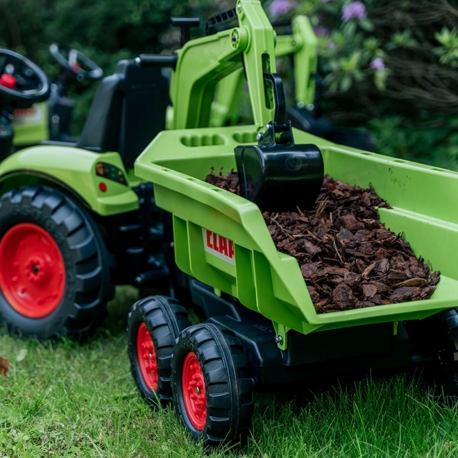 Traktor pedálos Class Atiom 430 zöld első és hátsó kanállal