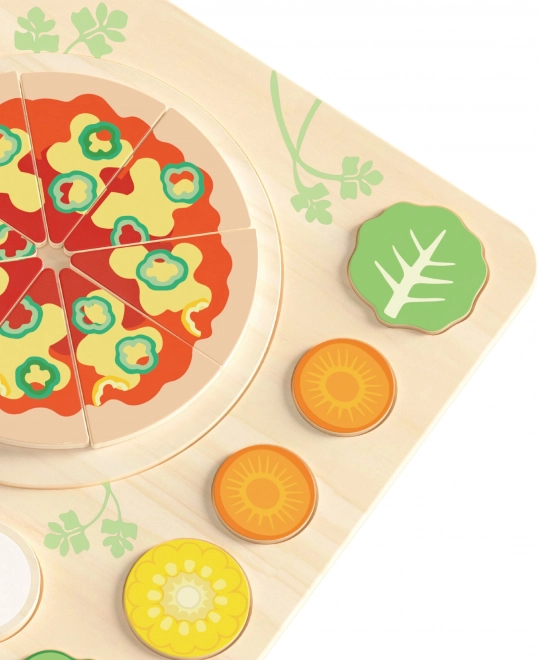 CLASSIC WORLD Fából készült pizza vágásra, 22 darabos kirakó