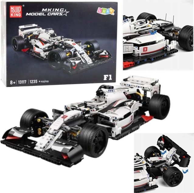 F1 versenyautó építőkészlet fehér-vörös