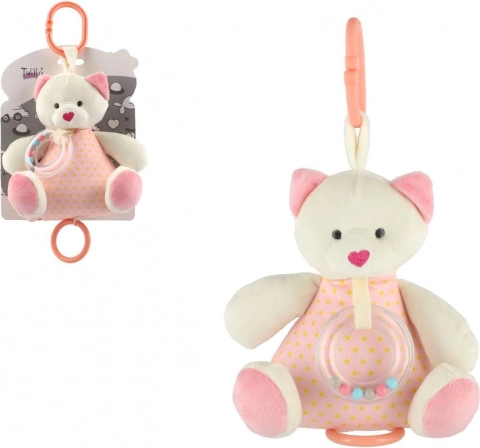 Játékos plüssmackó 18 cm rózsaszín