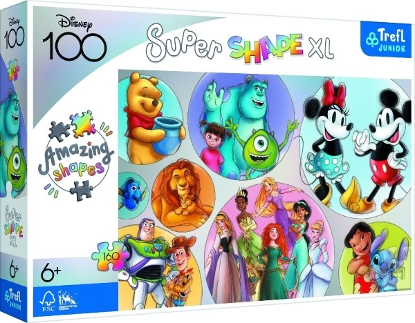 Trefl Disney színes világ szuper alakú puzzle, 160 darabos