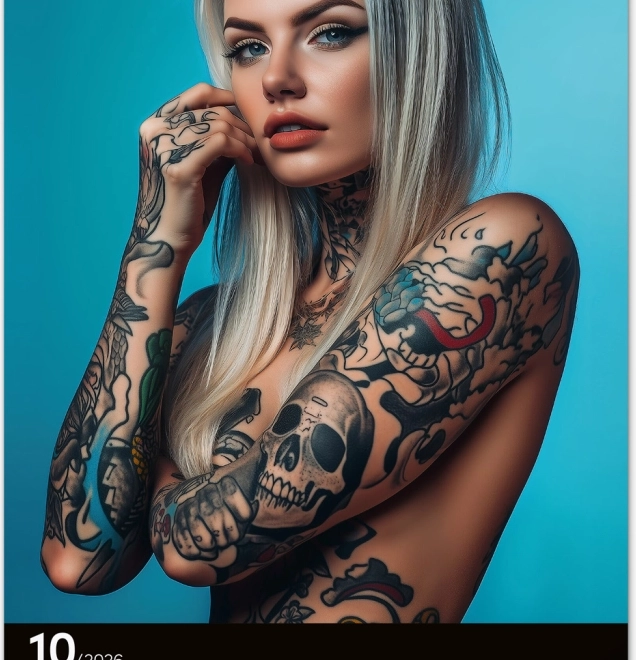 Falikalendárium Tetovált Lányok 2026