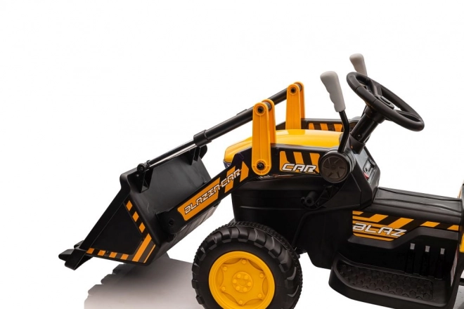 Akkumulátoros traktor kanállal sárga