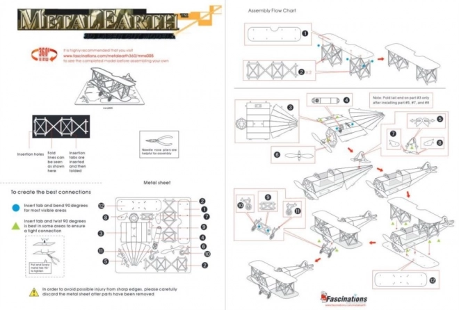 Metal Earth 3D puzzle - Fokker D.VII kétfedelű biplán