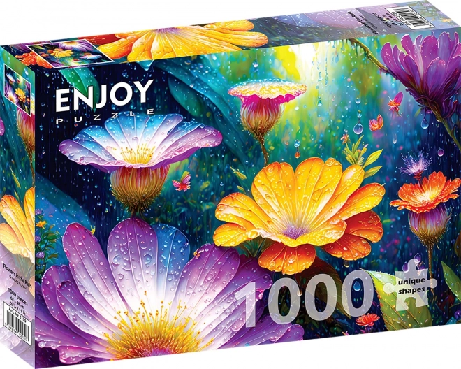 Élvezd az esőben lévő virágokat puzzle 1000 darabos