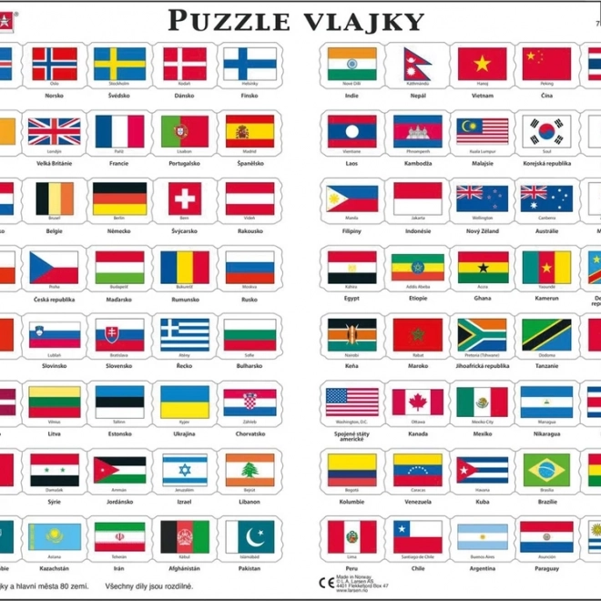Larsen puzzle Zászlók 80 darabos