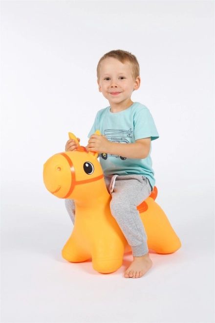 Narancssárga felfújható ugráló ló Hoppimals