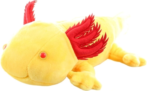 Sárga plüss axolotl 30 cm, környezetbarát