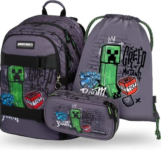 3 darabos Baagl Skate Minecraft TNT: Hátizsák, tolltartó, zacskó