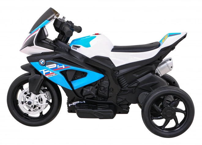 BMW HP4 Gyerekeknek elektromos motor kék + 3 kerék + LED + MP3 USB + Eco bőr