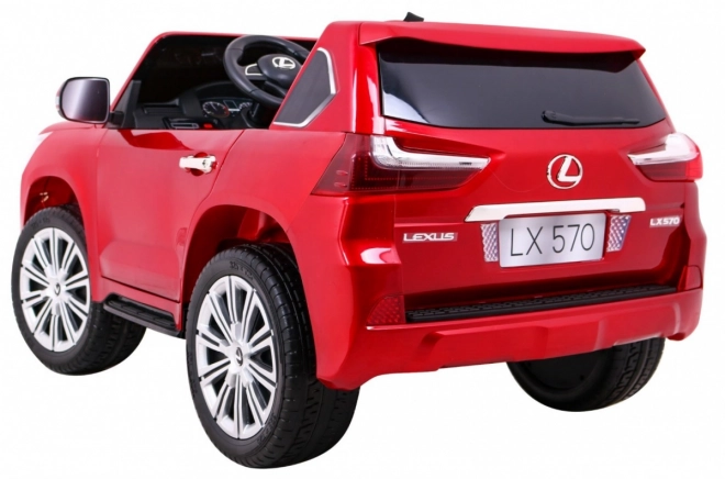 Lexus LX570 lakkozott autó 2 gyermek részére Piros + távirányító + EVA kerekek + MP3 LED rádió