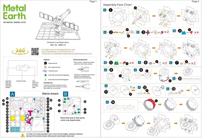 Metal Earth 3D puzzle Chandra röntgenobszervatórium