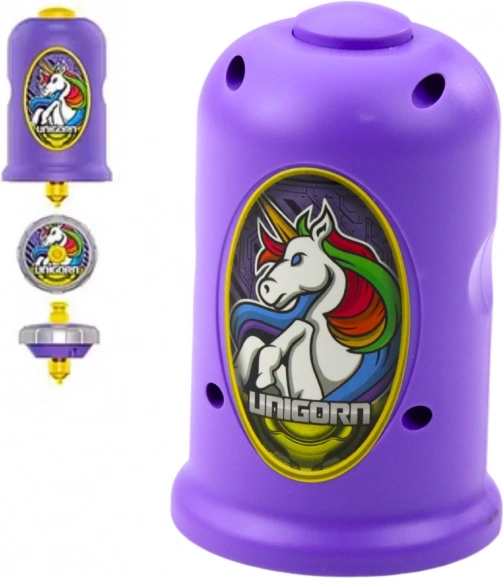 Unikornis lila kilövős peonza készlet