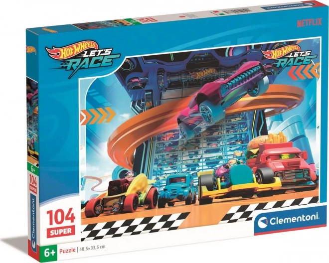 Hot Wheels színes puzzle gyerekeknek 104 darabos