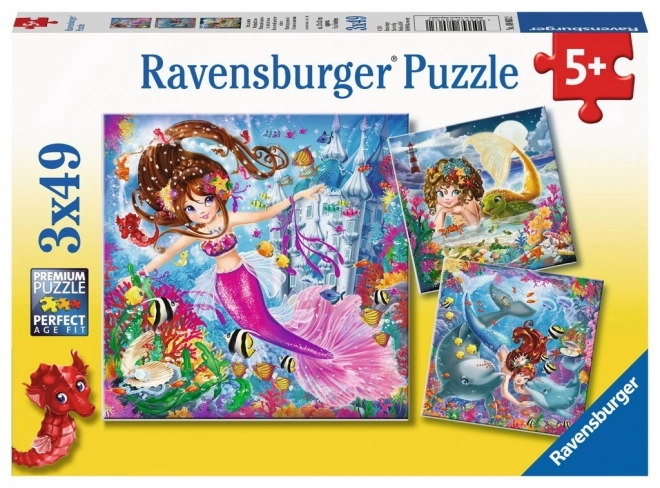 Ravensburger varázslatos sellők puzzle 3x49 darabos