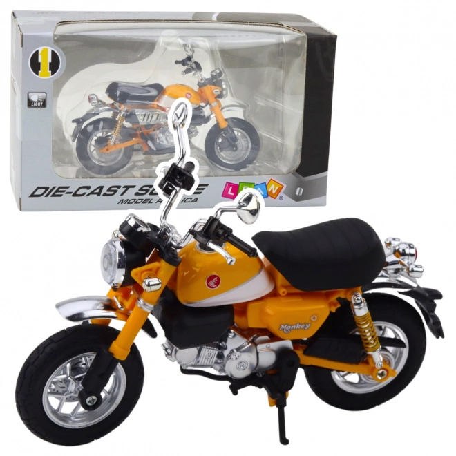 Retro klasszikus sárga fém motorkerékpár 1:12