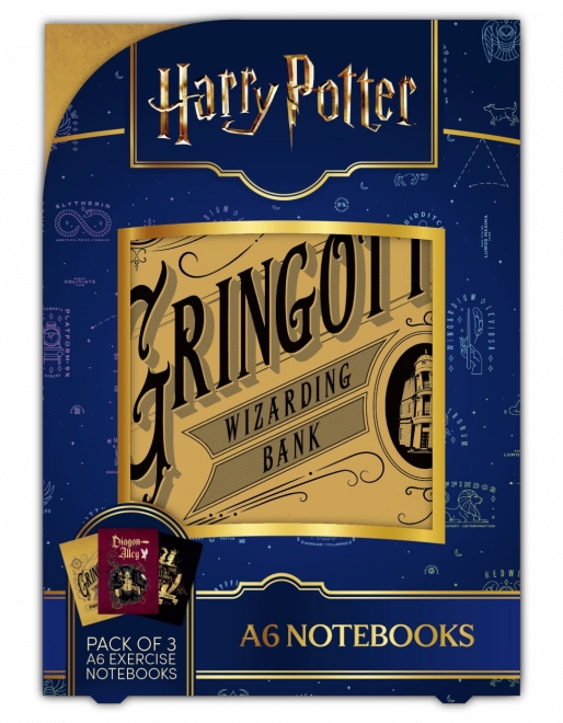 A6-os Harry Potter varázslatos helyszínek motívumú jegyzettömb készlet