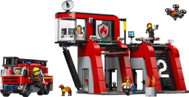 Lego city tűzoltóállomás és tűzoltóautó